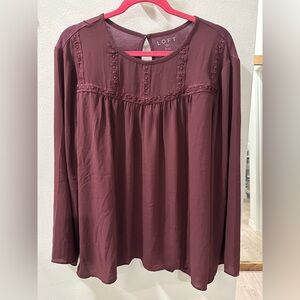 Never worn Loft wine red blouse